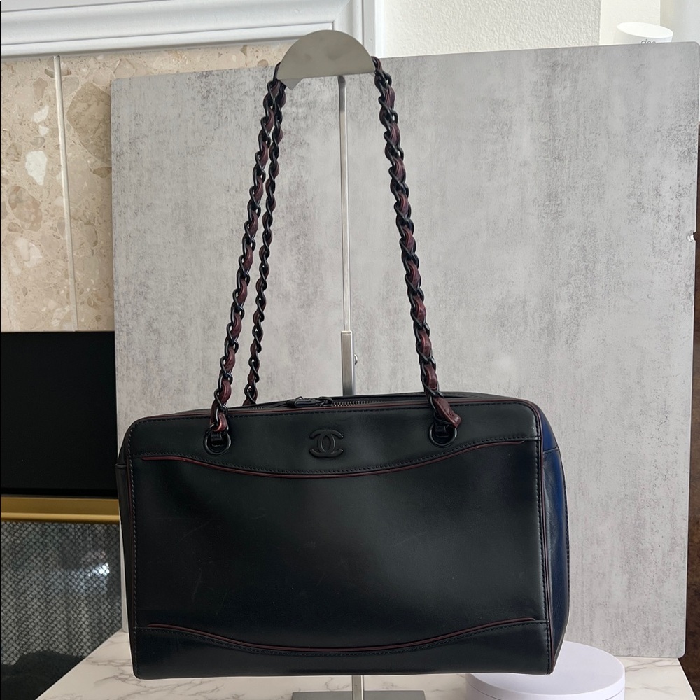 CHANEL Coco Mark Brushed Calfskin Shoulder Bag